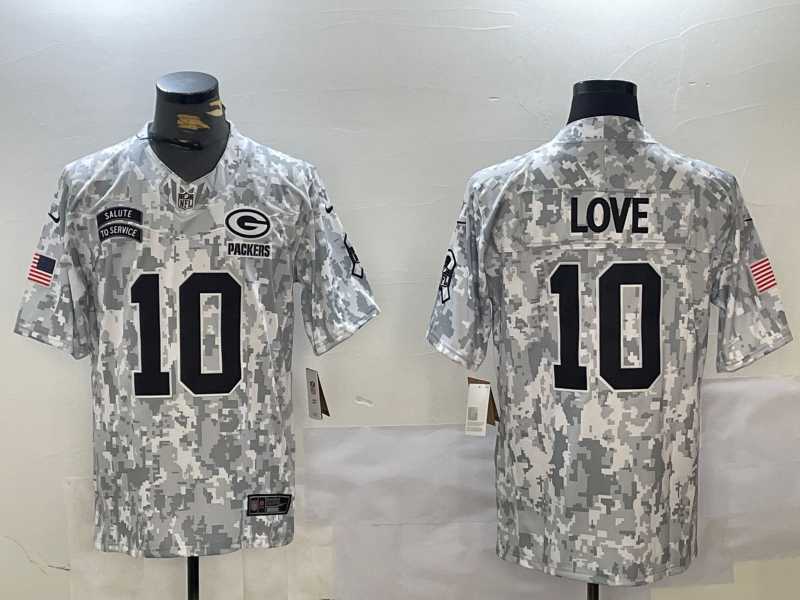 Men%27s Green Bay Packers #10 Jordan Love Arctic Camo 2024 FUSE Salute to Service Limited Stitched Jersey Dzhi->green bay packers->NFL Jersey